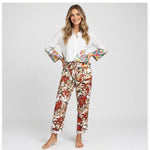 Chico’s Floral Utility Cargo Ankle Pants Tie Belt Size 2 L/12 Tencel Boho Pants
