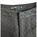 Etam Weekend Women's Black Quilted Floral Shorts 6 Ruffle Hem Cotton Blend VG