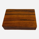 Vintage Brown Wooden Jewelry Box Hand Carved 4x1.5x6" Trinket Storage Keepsake