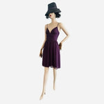 David’s Bridal Purple Sheer Fit & Flare Bridesmaid Dress Straps Size 0