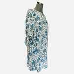 NWT Women’s Dress H&M White Blue Floral Dress Cold Shoulder Knot Sheath Dress