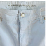 Chico's So Slimming White Cotton Girlfriend Cropped Jeans Sz 6 0.5 33W VG