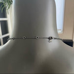 Vintage Teardrop Crystal Prism Disco Ball Bead Necklace 18" Silver Tone VG