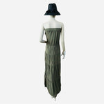 AMASOO Military Green Off Shoulder Tiered Maxi Dress Womens Size 6 NWT
