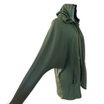 Cyrus Women's Khaki Green Long Blazer Cardigan M Open Front Hooded Duster VG