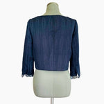 Ann Taylor Loft Womens Dark Blue Cropped Blazer Jacket Size 10