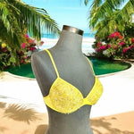 LA PERLA Women's Yellow Crystal Beaded Bra Size IT 44 US M Barely Worn Italy