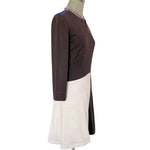D'Andrea Donna Walter Duchini Italian Zip Fit Flare Midi Dress M Wool Colorblock