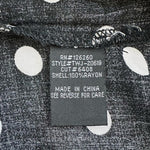 Velvet Heart Rayon Button Front Shirt Black White Polka Dot Long Sleeve Sz M VG