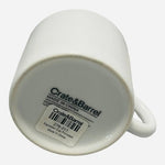 Set 4 Crate & Barrel White Porcelain Espresso Cups 2.5" Contemporary Coffee Mugs