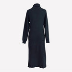 SAKS FIFTH AVENUE Black Turtleneck Bodycon Midi Dress Long Sleeve Size XS NWT