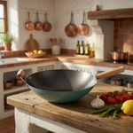 Martha Stewart Everyday Clarkston 14" Carbon Steel Wok Nonstick Beechwood NIB