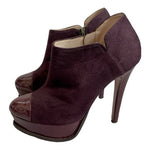 PRIMADONNA Burgundy Faux Suede Leather High Heel Ankle Booties Women’s Size 36