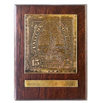 Vintage AVON Liberty 1886-1986 Centennial Wood Plaque Brass Stamp Commemorative