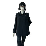 GALLERY Womens Jacket M Black Removable Lining Hood Long Sleeve Zip Coat VG