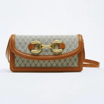 ZARA Tan Brown Small Crossbody Bag PU Leather Canvas Flap Satchel Purse