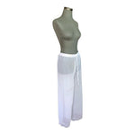 SAND N SUN White Mesh Wide Leg Beach Pants Floral Embroidered XL See Through NWT