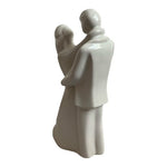 Vintage 1980s Newlyweds White Glazed Ceramic Wedding Couple Figurine 11.5"