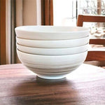 Bambeco Dakota Porcelain Birch Pattern Cereal Soup Bowls 8" Set 4 Portugal New