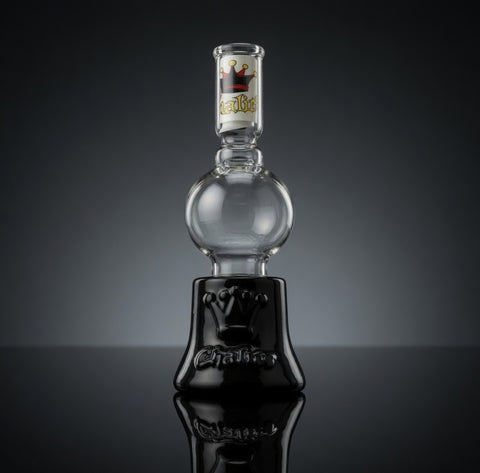 Chalice Glass Bubble Bong 13" Black Crown Base Water Pipe Accessories NIB