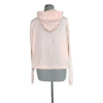 Independent Trading Co. Women's Pink Cropped Windbreaker L 1/4 Zip Hood NWT
