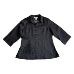 LINO USA Black Beaded Embroidered Blouse 3/4 Sleeve Oversized Size 3XL NWT