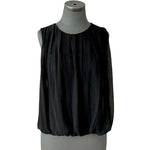 CALVIN KLEIN Women's Blouse XS Black Sleeveless Tank Pullover Elastic Bottom EXC