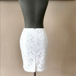 Banana Republic White Crochet Lace Pencil Midi Skirt Size 6 Excellent