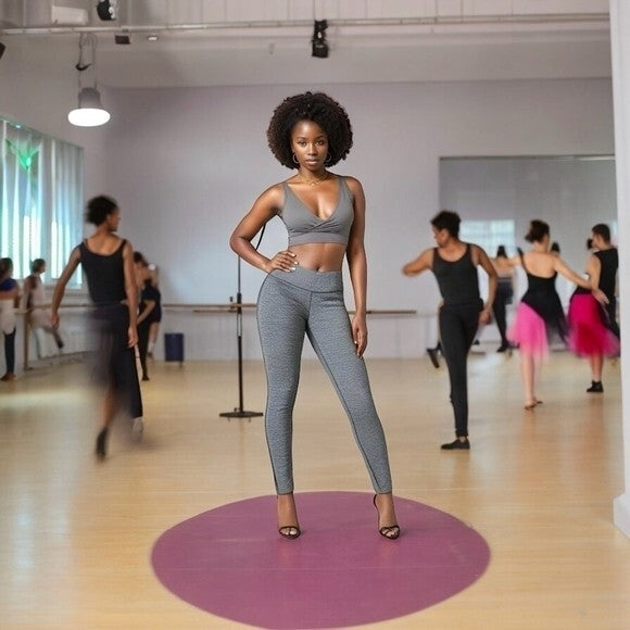 VICTORIA'S SECRET Sport Knockout Tight Leggings M Grey White Compression Cropped