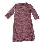 R&M Richards Donna Metallic Lace 3 Piece Pants Set Dark Rose Size 8