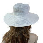 Vintage San Diego Hat Co White Bucket Hat Women's Sun Hat Polyester Beach EXC