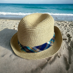 Old Navy Baby Boy Fedora Straw Hat 0-3 Months Tan Trilby Short Brim Summer NWT