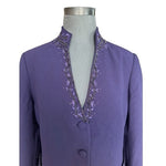 John Meyer Vintage Beaded Pencil Skirt Suit Violet Size 10 NWT