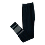 F&F Women's Black Silver Ornament Leggings M Nylon Spandex Stretch Activewear VG
