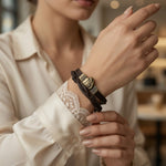 AMEN Passion Brown Leather Bracelet Unisex Double Layer Braid Magnet Lock NWT