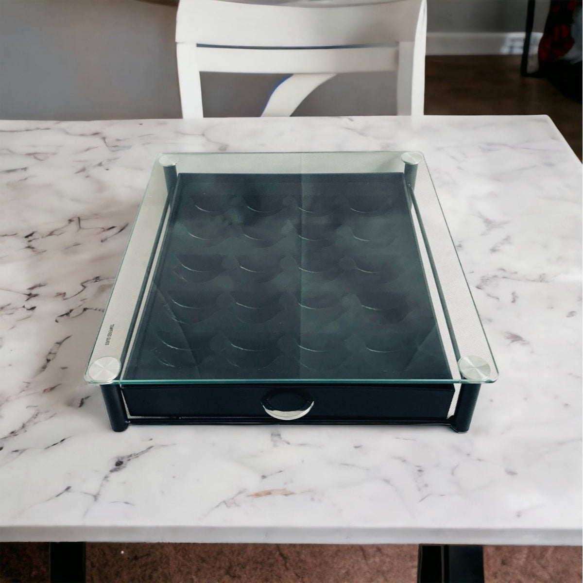 Nespresso Vertuoline Pod Holder Glass Storage Drawer Stand Capsules Rack 13" G+