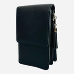 Women’s Small Black PU Leather Crossbody Mini Messenger Bag Wallet NWOT