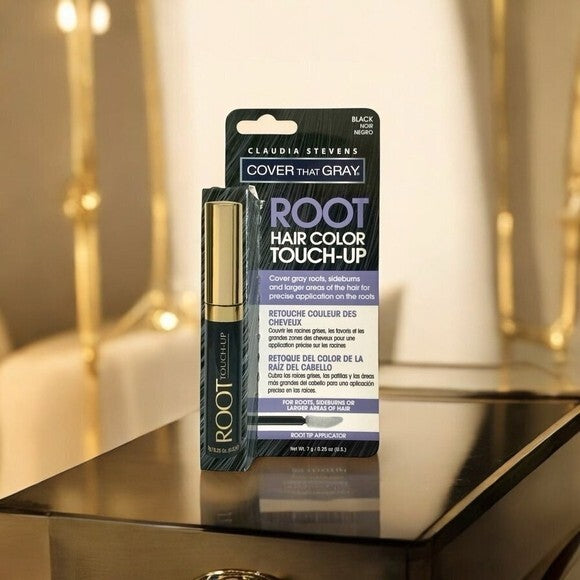 Claudia Stevens Cover That Gray Root Touch Up Hair Color Black NIB
