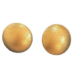 Vintage 1960s Satin Gold Button Clip On Earrings 1.25" Non Pierced Costume