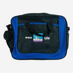 Voyager Black Blue Canvas Laptop Messenger Bag Travel Portfolio Very Good