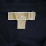 MICHAEL KORS Womens Dress M Navy Blue Midi Gold Chain Lace Up Belted Flowy NWOT