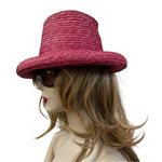 Vintage BETMAR Hot Pink Straw Bucket Hat Women Beach Sun Protection One Size