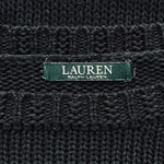 Lauren Ralph Lauren Women's Black Ribbed Knit Boat Neck Sweater L Off Shoulder