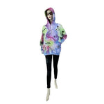 Women's Hoodie Large Graffiti Tie Dye Multicolor Sweatshirt Long Sleeve Pullover