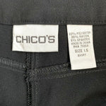 CHICO'S Women's Black Flat Front Capri Pants Size 1.5 (US 8/10) Mid Rise Fitted