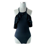La Blanca Women's Black Ruched One Piece Swimsuit 6 Nylon Stretch $116 Excellent