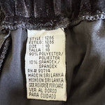 Vintage Black Velvet Bodycon Maxi Skirt Front Slit Pull On Size 10