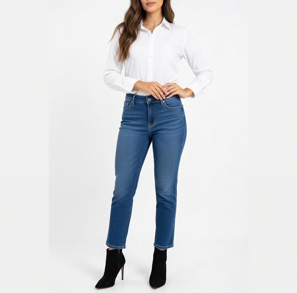 Jennifer Lopez Capri Jeans Size 6 Blue Medium Wash Mid-Rise Cropped Stretch VG