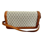 ZARA Tan Brown Small Crossbody Bag PU Leather Canvas Flap Satchel Purse