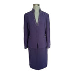 John Meyer Vintage Beaded Pencil Skirt Suit Violet Size 10 NWT